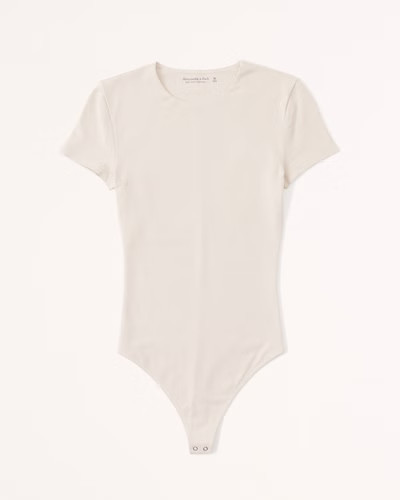 Short-Sleeve Cotton Seamless Fabric Crew Bodysuit | Abercrombie & Fitch (US)