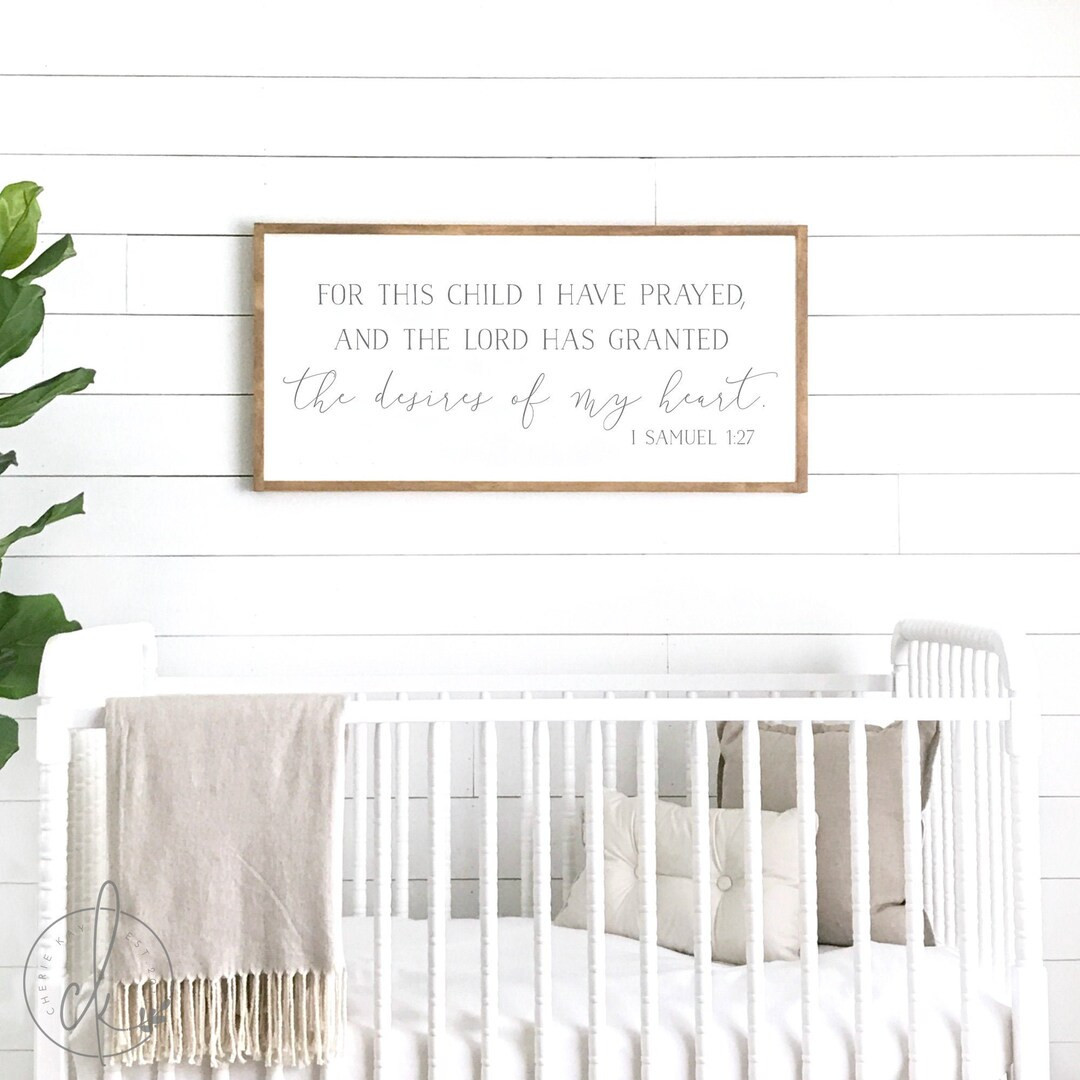 for this child I have prayed sign | nursery room decor | nursery sign | wood sign | crib sign | s... | Etsy (US)