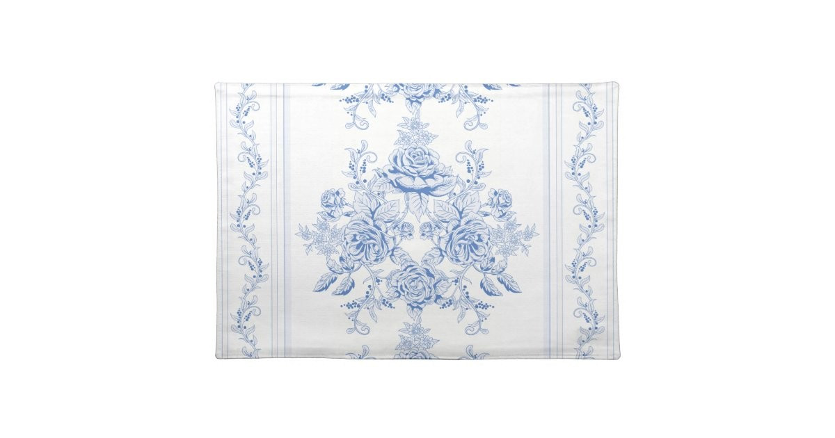 French,shabby chic, vintage,pale blue,white,chic, placemat | Zazzle.com | Zazzle