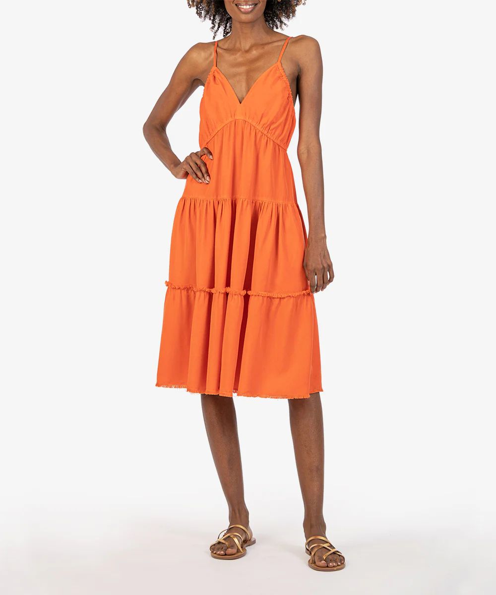 Zaniah Tiered Sundress - LARGE / Tangerine - Kut from the Kloth | Kut From Kloth