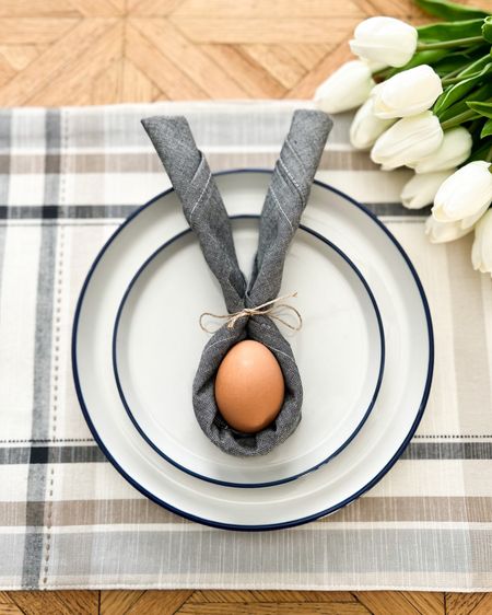Comment: Bunny23 for links 
Ok how cute is this Bunny Napkin Fold!! And it couldn’t be easier! You can add a faux egg or hard boiled egg. I think it’s so simple and cute! Perfect for Easter dinner! #easter #easterdecor 

#LTKstyletip #LTKhome #LTKSeasonal