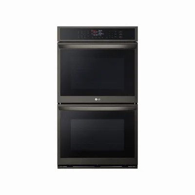 9.4 cu. ft. Smart Double Wall Oven with Fan Convection, Air Fry in PrintProof Black Stainless Ste... | The Home Depot