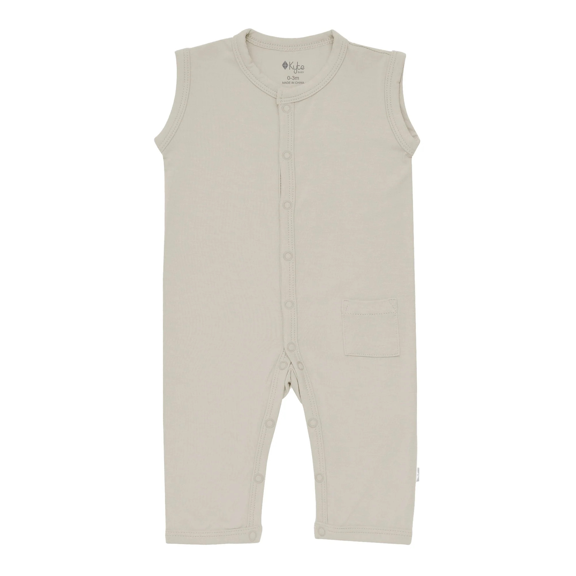 Sleeveless Romper in Khaki | Kyte BABY