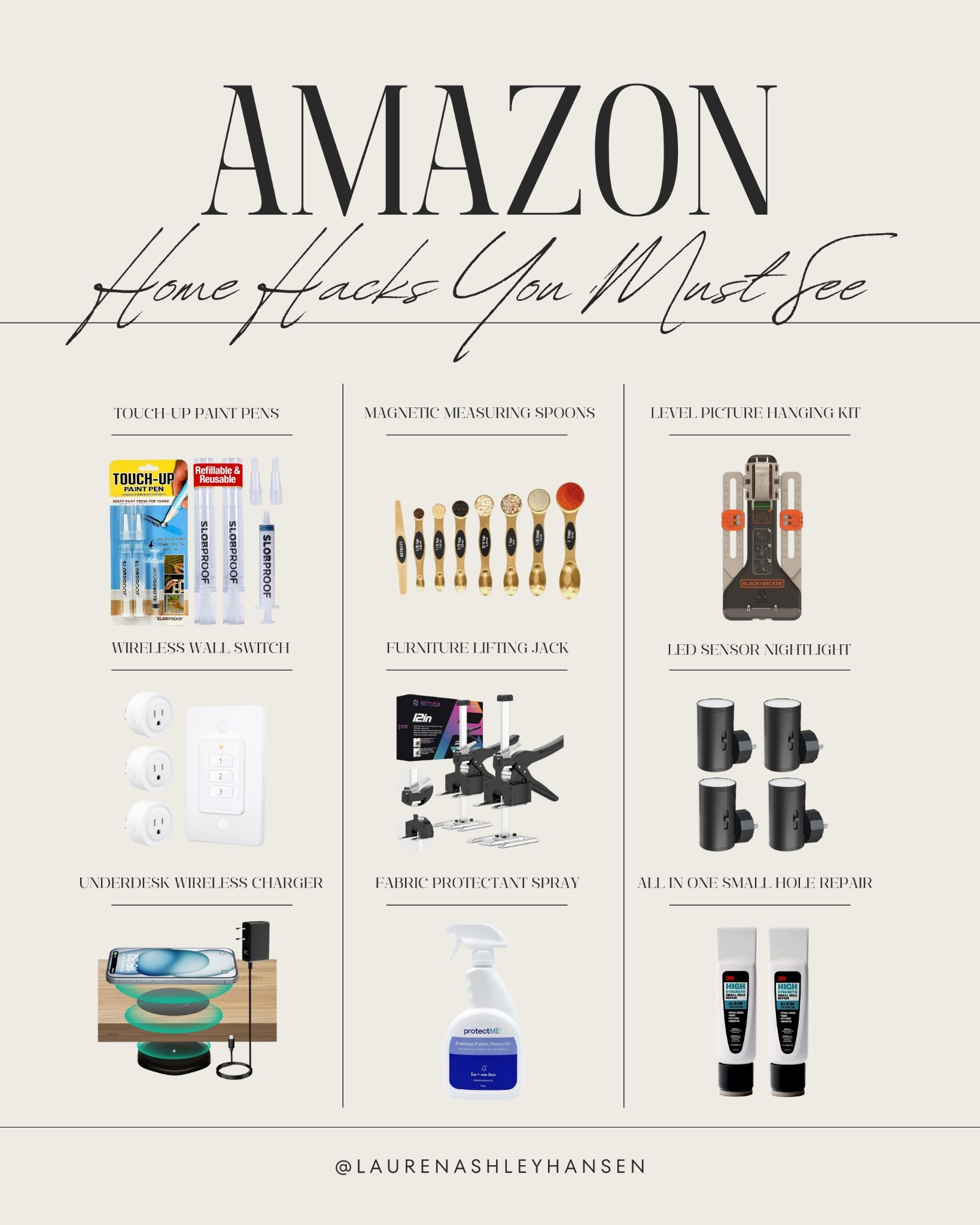 A few must see Amazon home hacks that I’m loving! Everything from easy wall hanging kits to paint repairs, smart lighting, kitchen finds, cleaning essentials, and more! These finds won’t steer you wrong! 