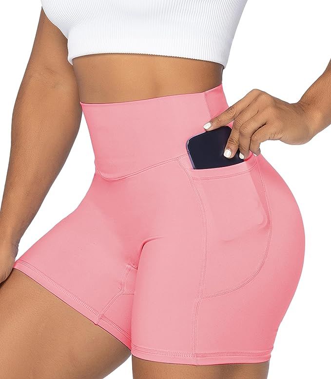 Sunzel Women's Biker Shorts in High Waist Tummy Control with Deep Pockets | Amazon (US)