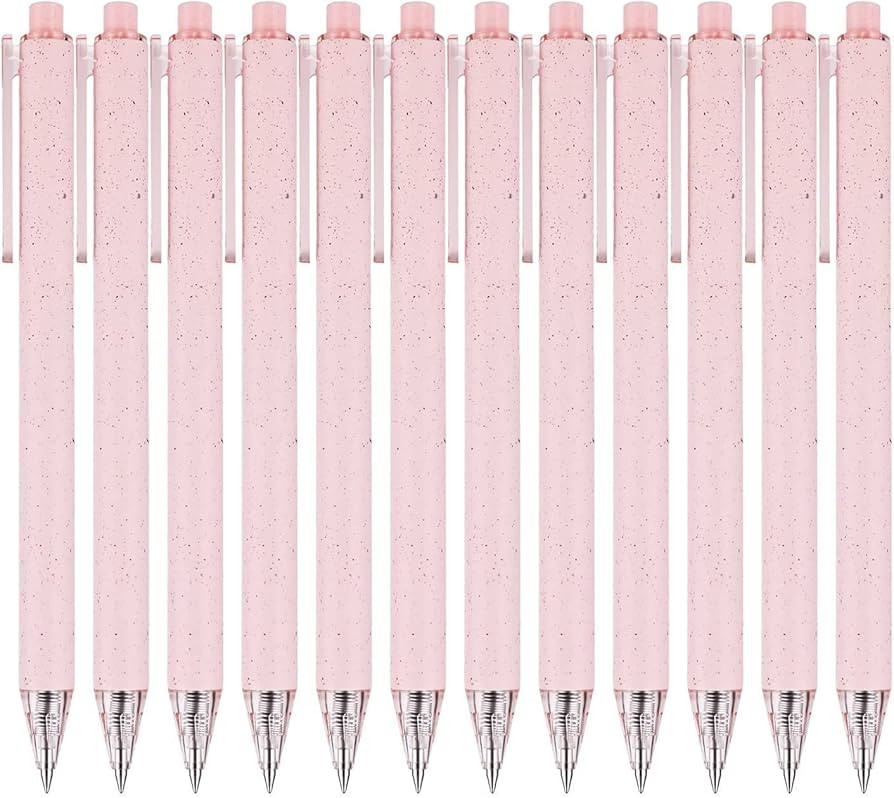 RIANCY Black Ink Pink Pens Retractable Quick Dry Gel Ink Cute Pen for Journaling | Smooth Writing... | Amazon (US)