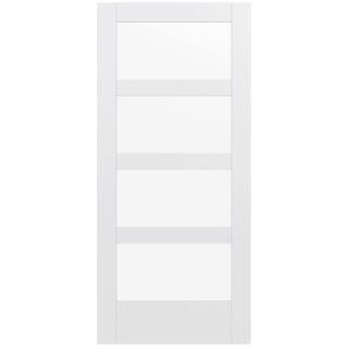 JELD-WEN 36 in. x 80 in. MODA Primed PMC1044 Solid Core Wood Interior Door Slab w/Clear Glass-THD... | The Home Depot
