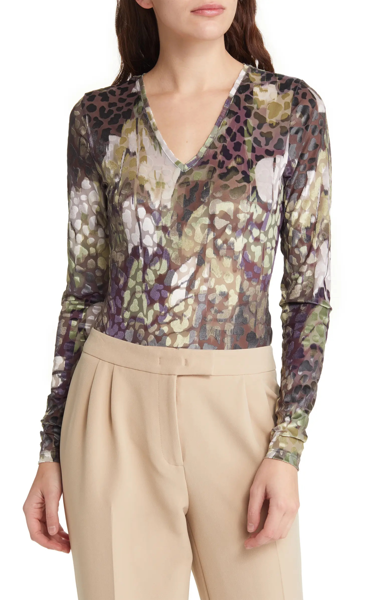 Ted Baker London Giadah V-Neck Long Sleeve Bodysuit | Nordstrom | Nordstrom