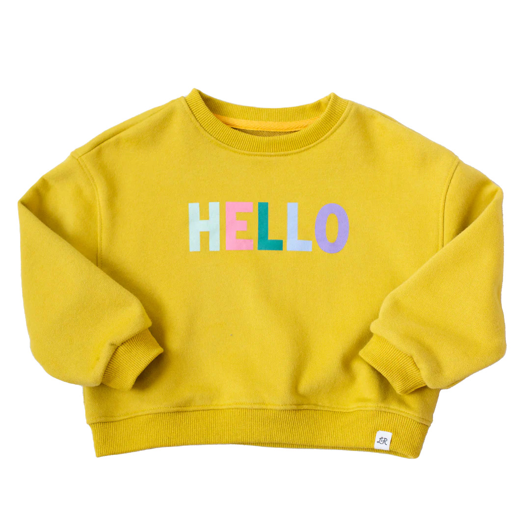Banana Drop Shoulder Happy Crewneck | Little Road Co.