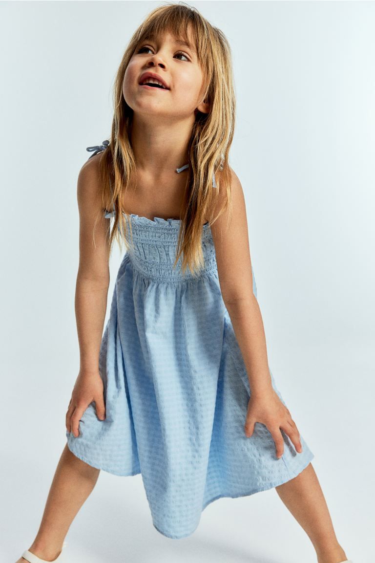 Smocked-top Dress - Light blue - Kids | H&M US | H&M (US + CA)