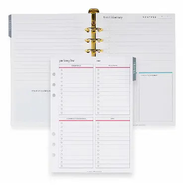 Travel A5 Ring Agenda Inserts | Erin Condren | Erin Condren