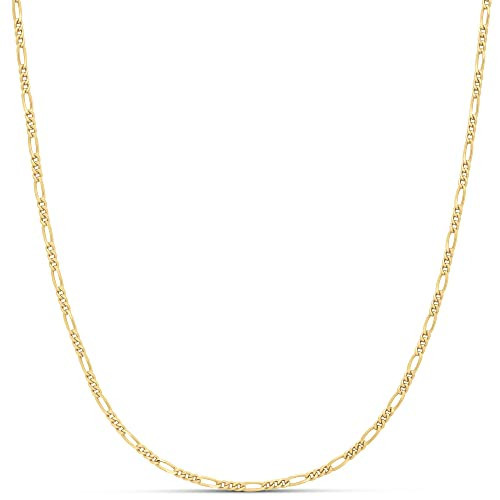 Amazon Essentials 14k Gold or Sterling Silver Plated Figaro Chain Necklace | Amazon (US)