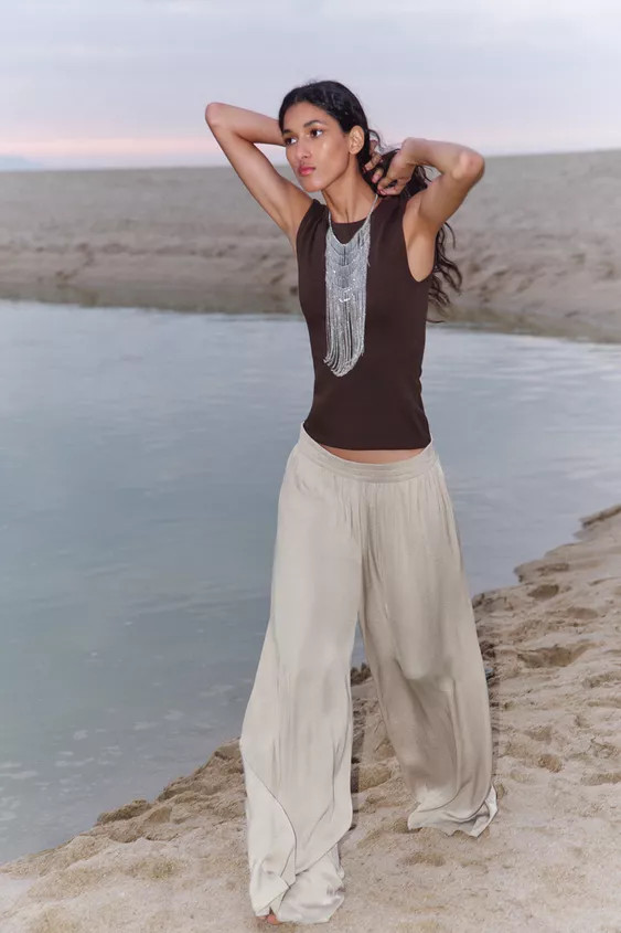 WIDE FLOWING TROUSERS | Zara US