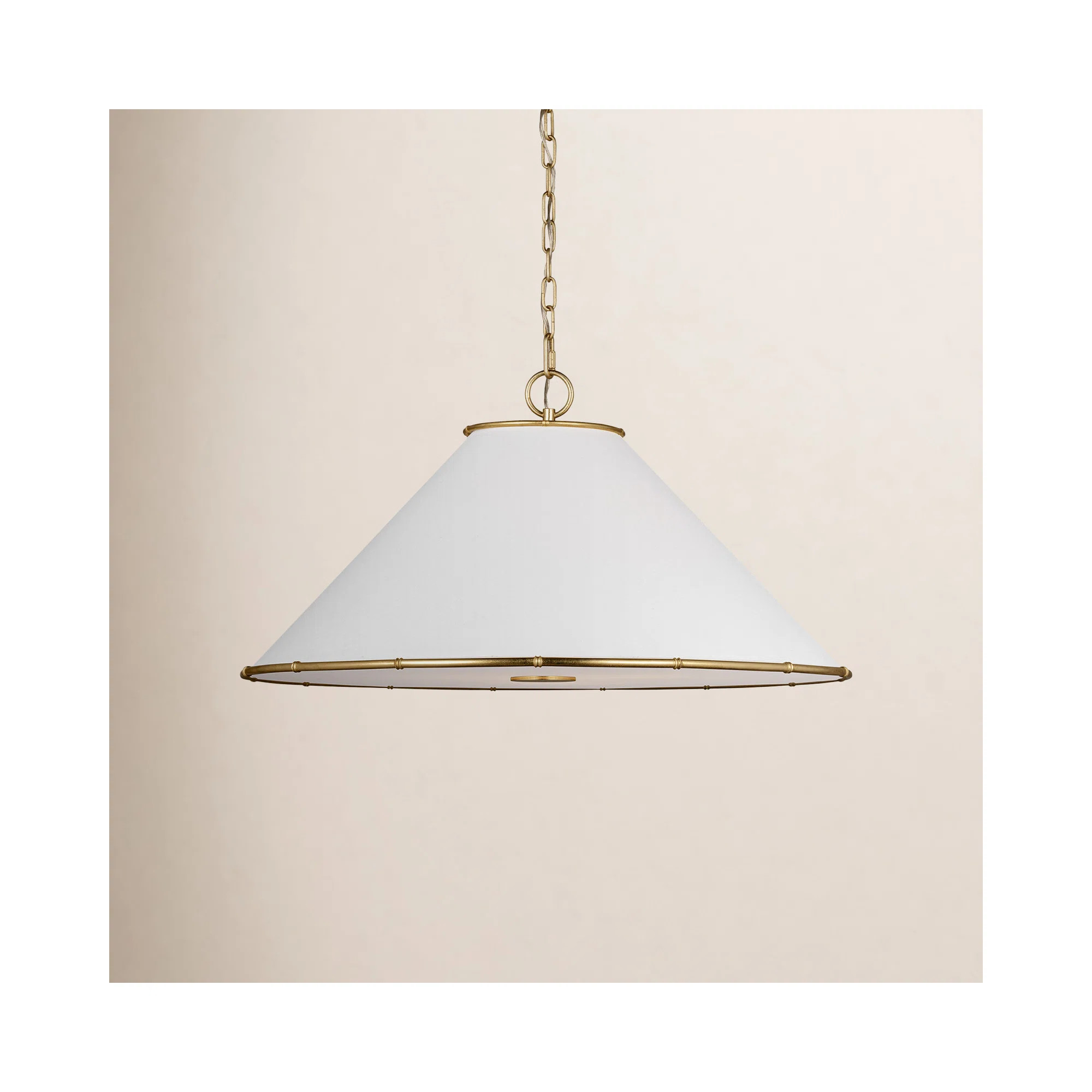 Alexa Hampton Hazley 2 Light Dining Room Pendant In Aged Iron Finish With Silk Screen White Insid... | Birch Lane