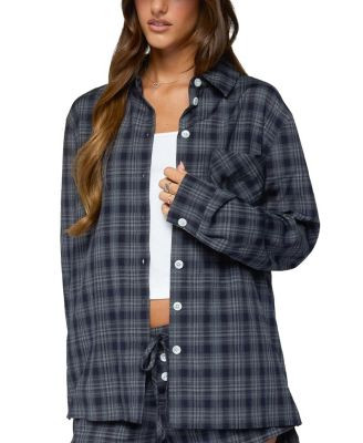 Edikted Alessa Plaid Button Up Long Sleeve Top | Bloomingdale's (US)