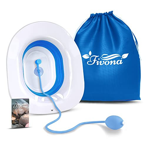 Fivona Sitz Bath for Toilet Seat with Massage Hand Flusher and Storage Bag; Postpartum Care and Hemorrhoid Treatment; BPA Free V Steam Kit; Perfect for Perineal Soak and Portable Bidet | Amazon (US)