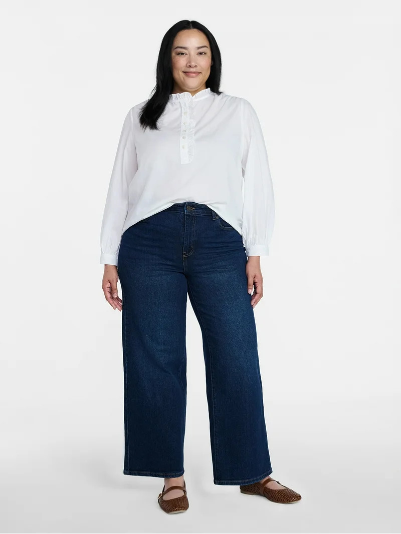Time and Tru Women's Wide Leg Jean, Sizes 0-22L | Walmart (US)