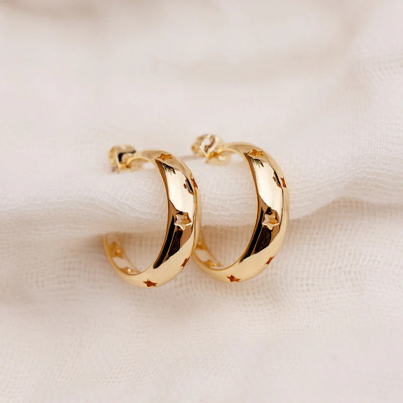 Glowing Stars Hoop Earrings - Pura Vida Bracelets | Pura Vida Bracelets