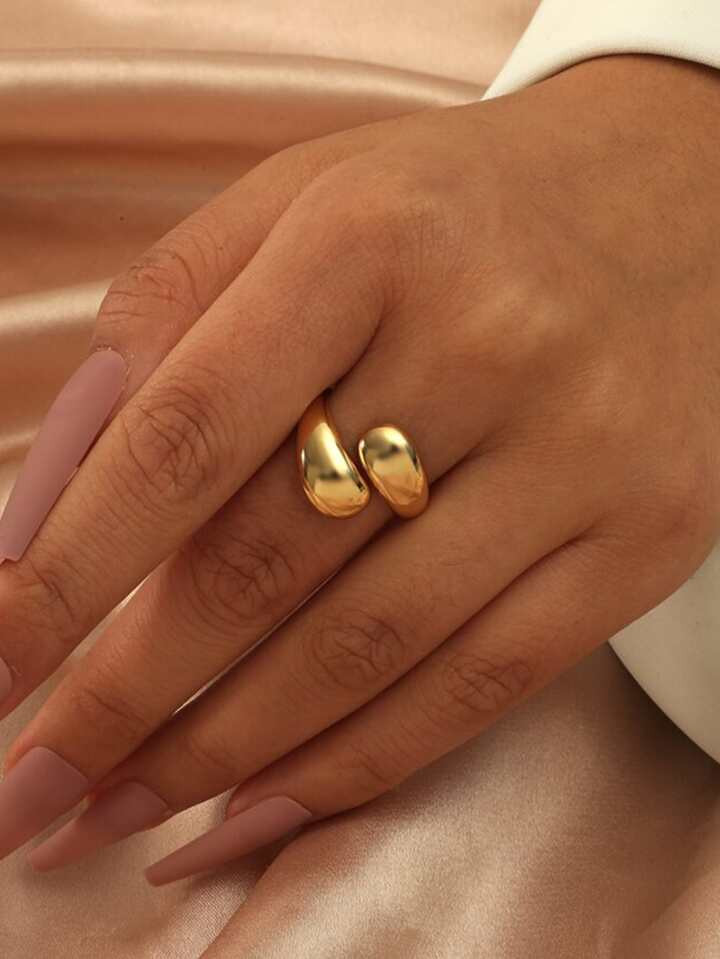 1pc Water Drop Shaped Ring Wrap Ring, Simple And Versatile Women'S Open Ring | SHEIN