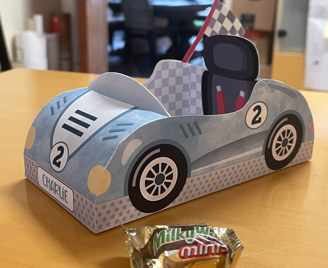 Two Fast Birthday Race Car Party Favors Treat Box, Printable Papercraft Racing Theme Candy Favor ... | Etsy (US)