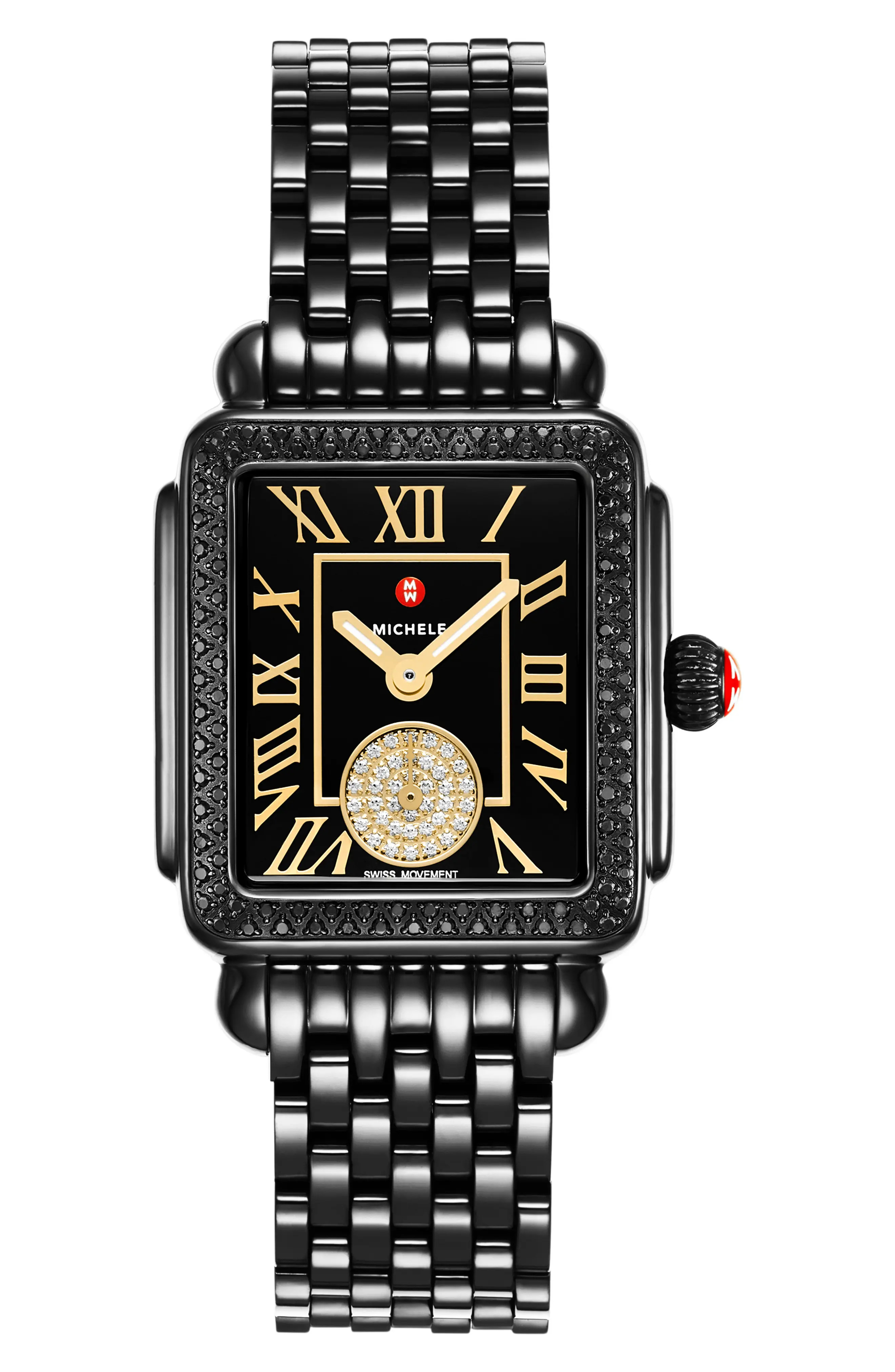 Deco Madison Mid Noir Diamond Bracelet Watch, 31mm x 25mm (Women) | Nordstrom | Nordstrom