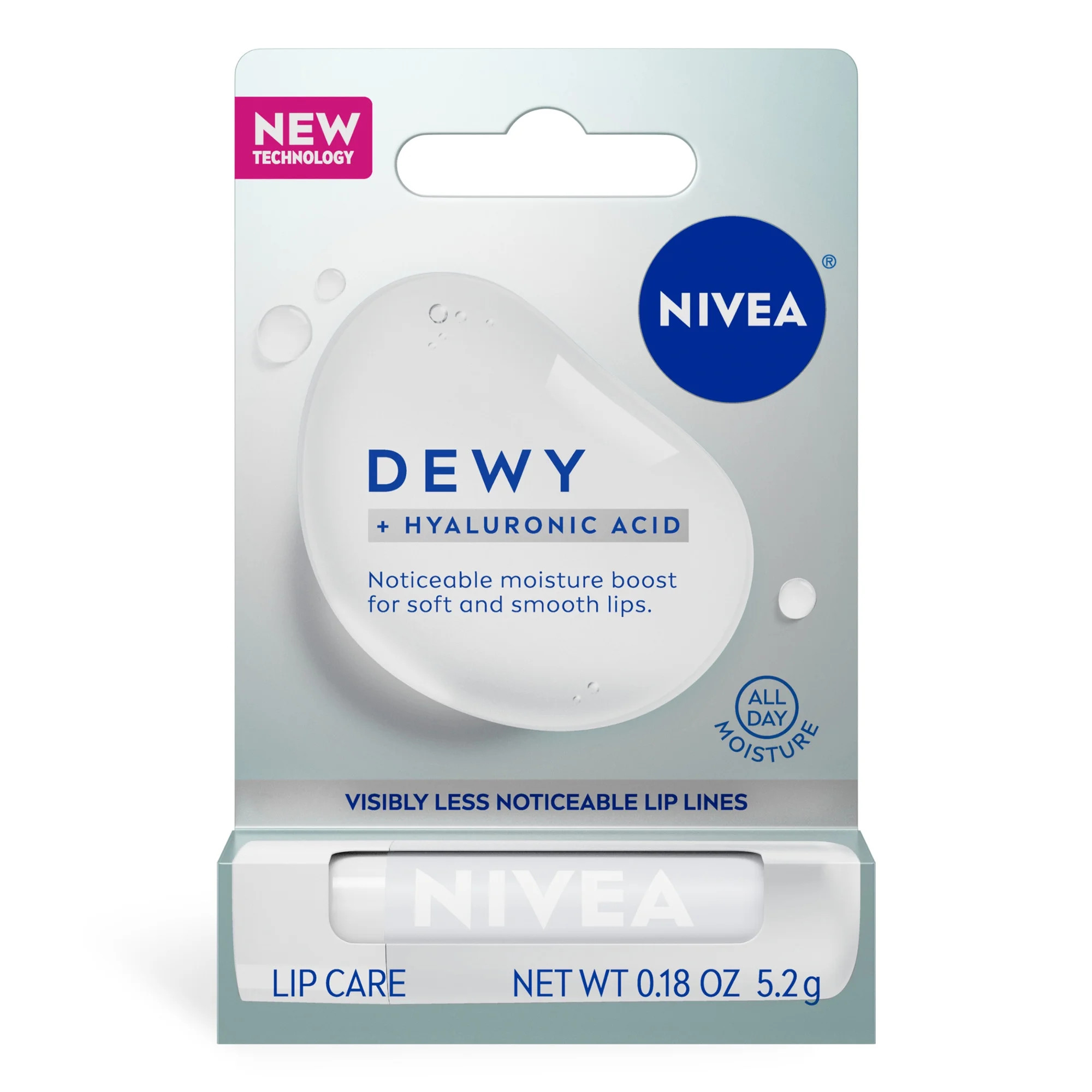 NIVEA Dewy Lip Care, Hydrating Lip Balm with Hyaluronic Acid, All-Day Moisture, 0.18 oz | Walmart (US)