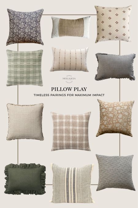 Mix and match pillows for a layered and timeless look. 

Floral print pillows, striped pillows, geometric print pillows, vintage pillows, gingham pillows, checkered pillows, ruffled pillows


#LTKhome
