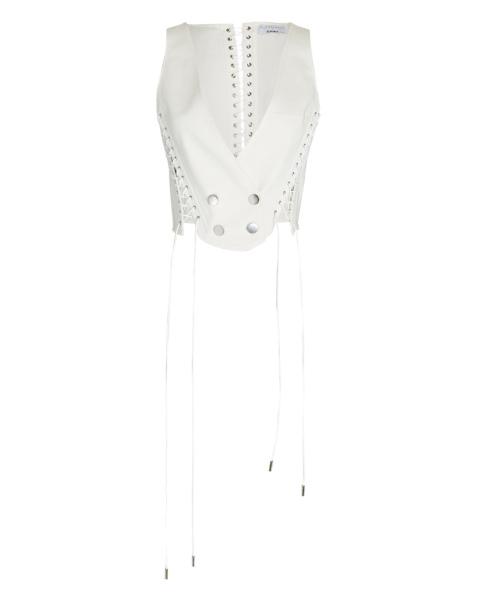 Lace-Up Denim Corset Top | INTERMIX