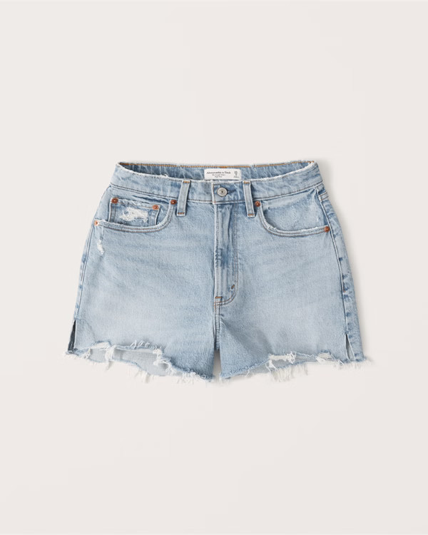 Curve Love 90s High Rise Cutoff Shorts | Abercrombie & Fitch (US)