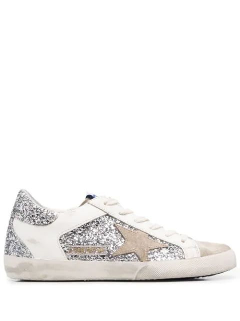 Golden Goose glitter-embellished Trainers - Farfetch | Farfetch Global