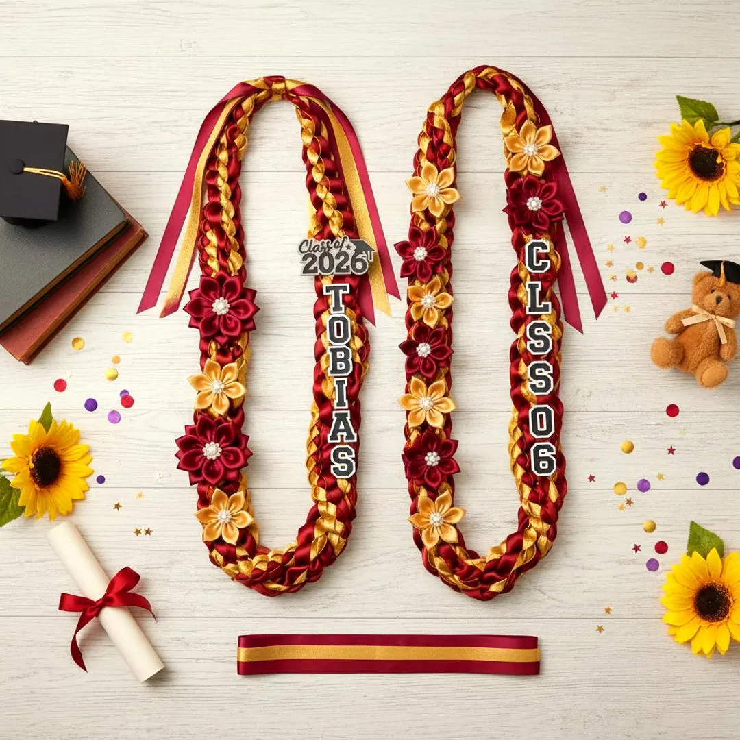 Personalized Graduation Lei With Flower, Graduation Lei 2026 With Name, Gift for Graduates, Custo... | Etsy (Global)