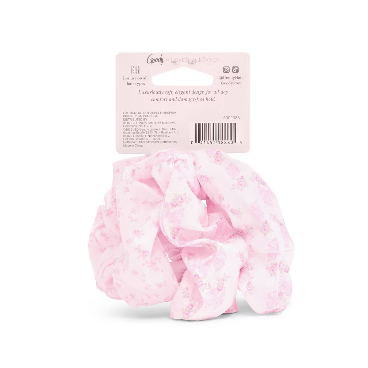Goody x LoveShackFancy Large Satin Scrunchies - Rosa Beaux and English Ivy - 3ct - Pink | Target