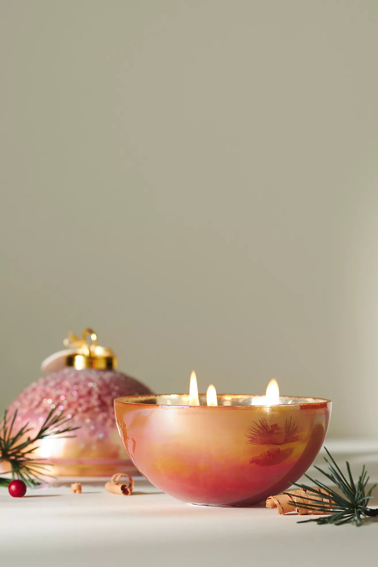 Ornament Woody Fresh Balsam & Cedarwood Glass Candle | Anthropologie (US)