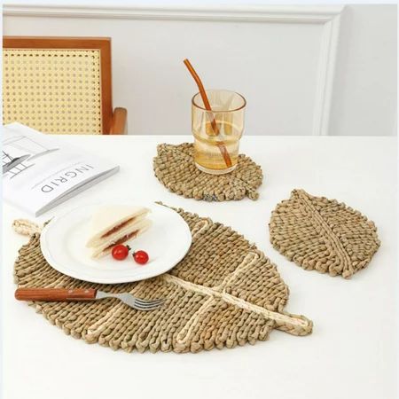 Straw Woven Placemats Natural Placemat for Dining Table Natural Farmhouse Braided Placemat Wicker Ru | Walmart (US)