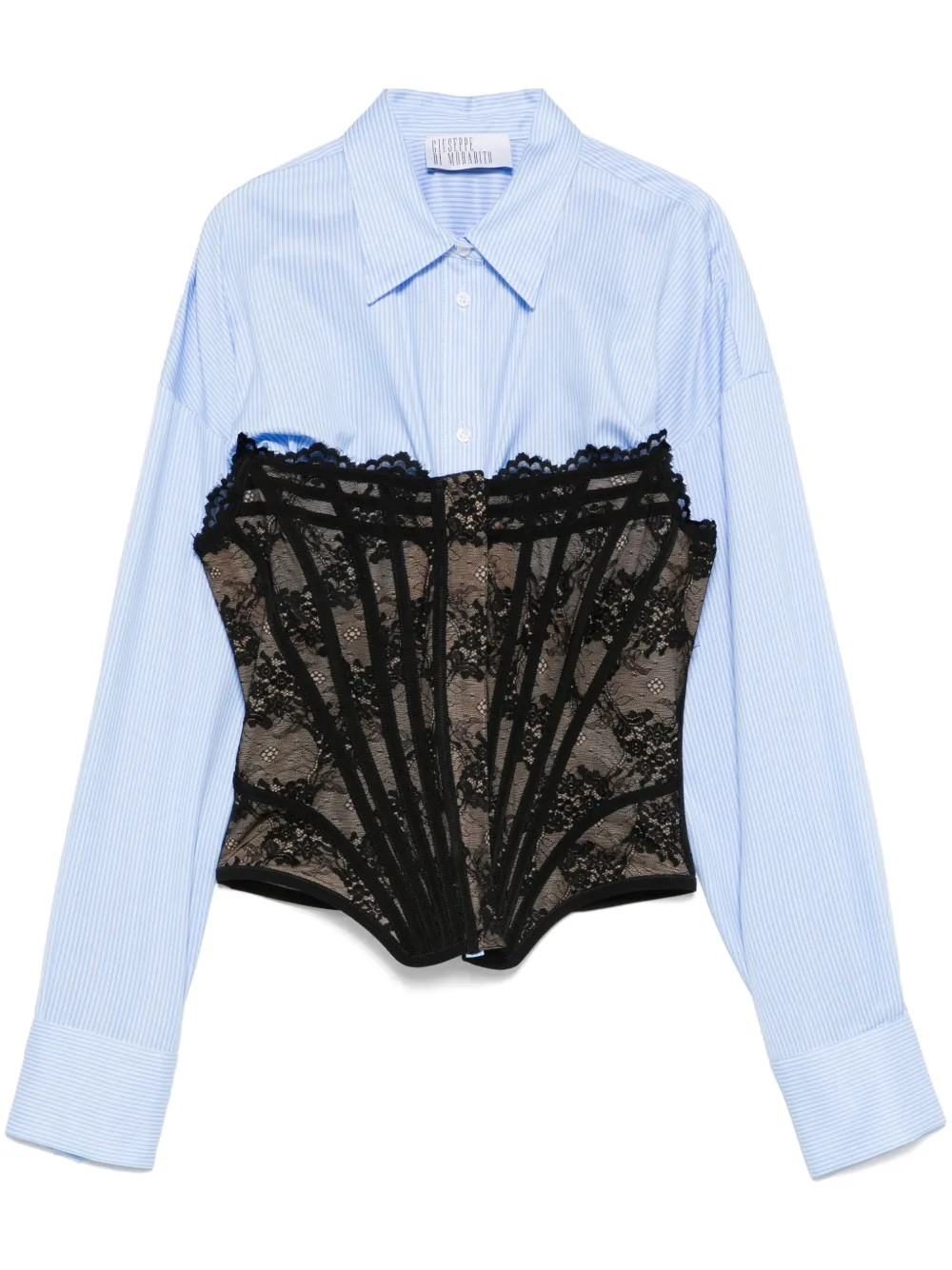 Giuseppe Di Morabito layered-design Striped Shirt  | Blue | FARFETCH | Farfetch Global