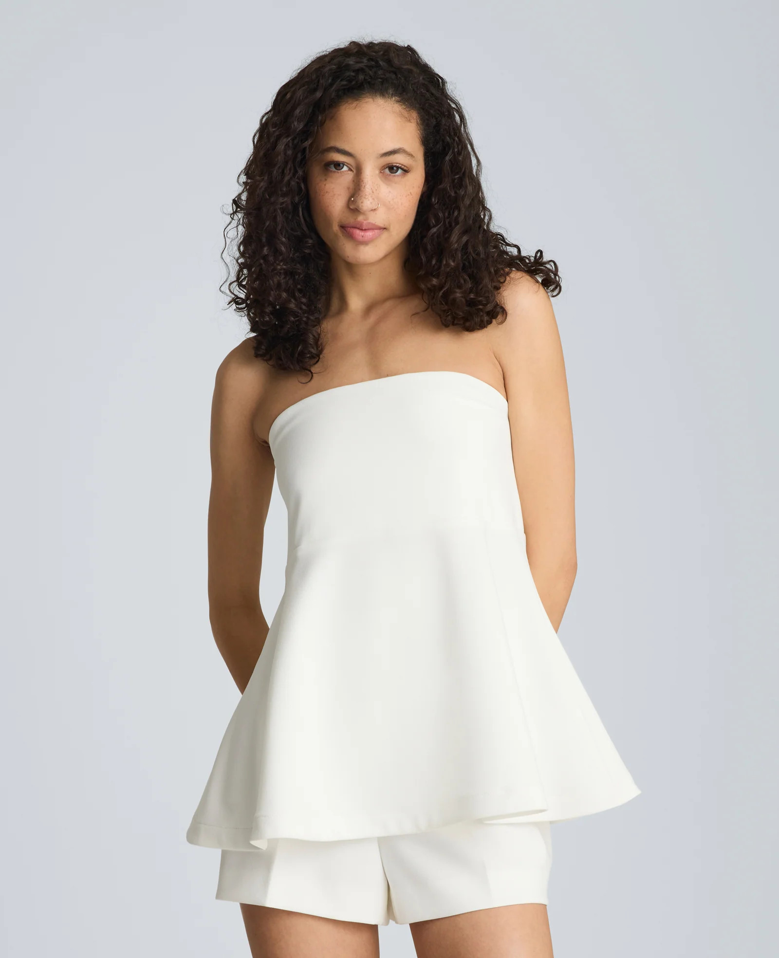 Peplum Strapless Top | Kenneth Cole