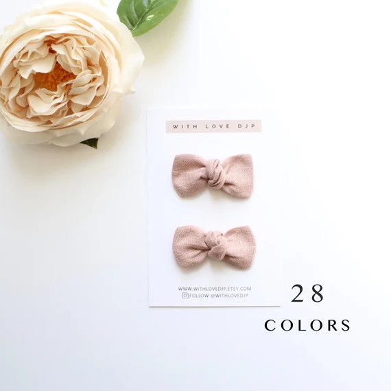 Sweet P Hair Clips. Knotted Hair Bows. Pigtail Bow Sets. Baby Hair Clips. Baby Bow Hair Clips. To... | Etsy (US)