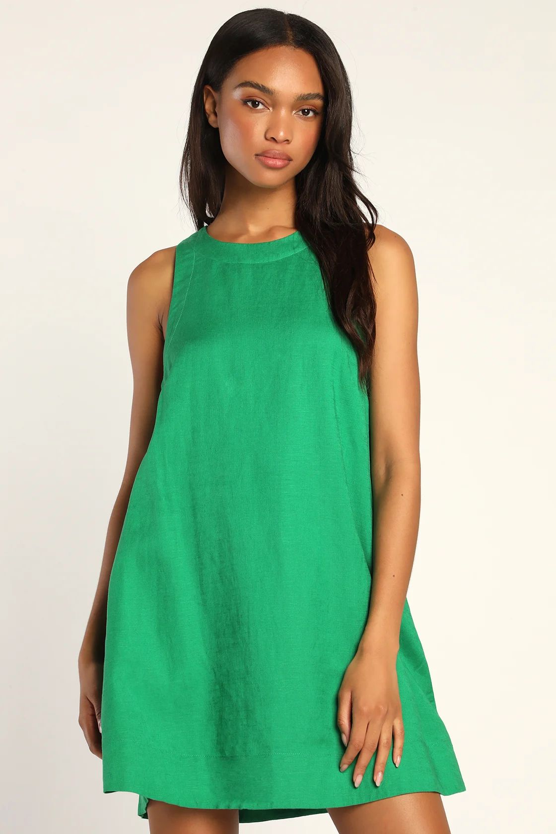 Shift to Chic Green Linen Shift Dress with Pockets | Lulus (US)