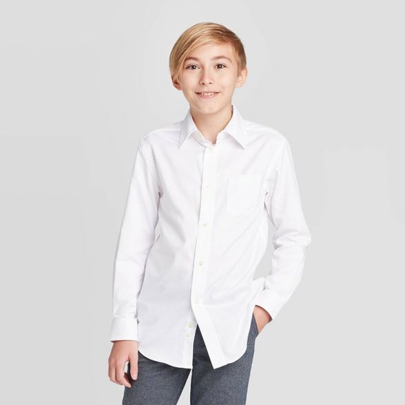 Boys' Long Sleeve Button-Down Shirt - Cat & Jack™ White | Target