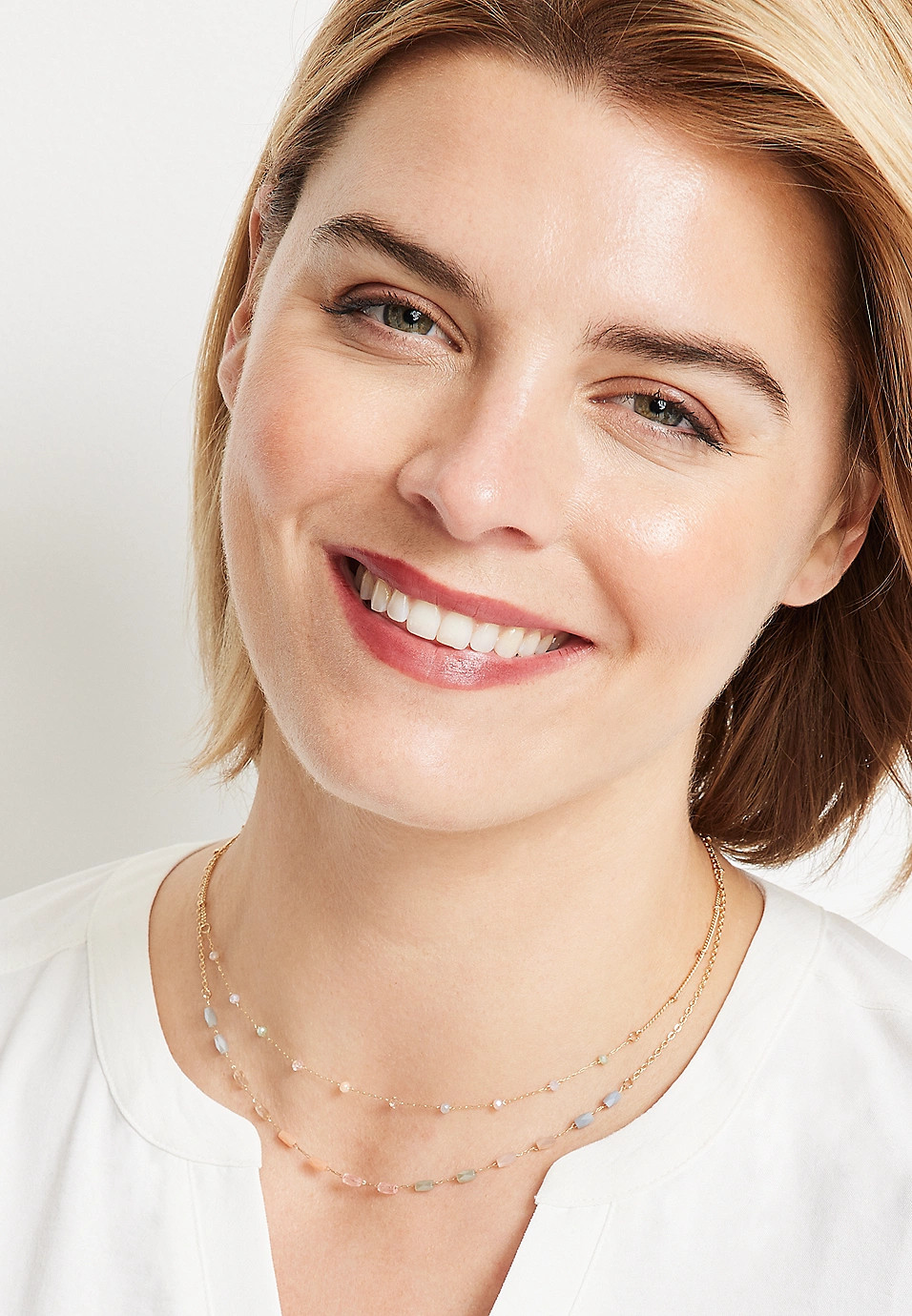 Gold Beaded Layered Necklace | Maurices