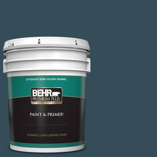 5 gal. Home Decorators Collection #HDC-CL-28 Nocturne Blue Semi-Gloss Enamel Exterior Paint & Pri... | The Home Depot