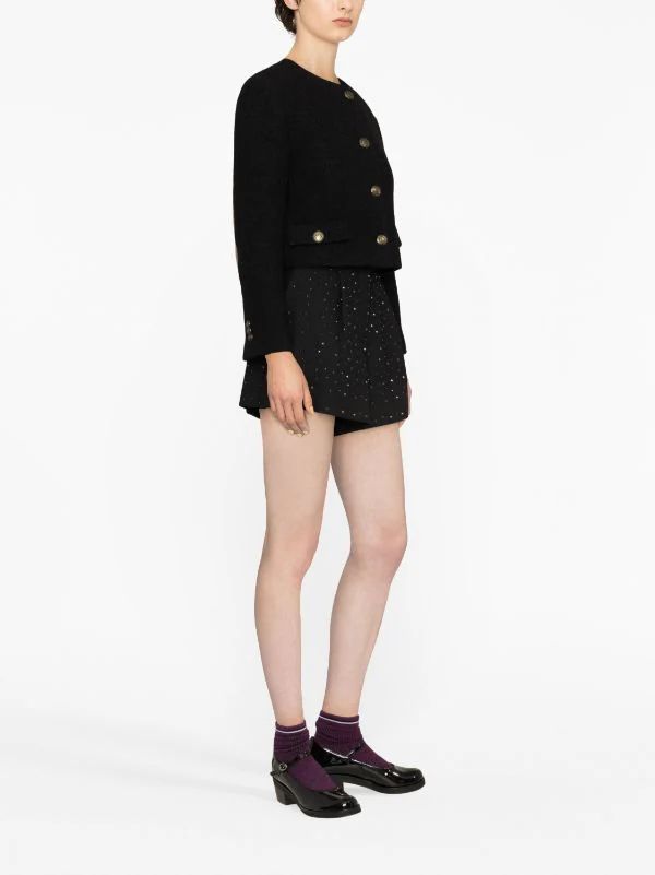 rhinestone-embellished high-waisted shorts | Farfetch Global
