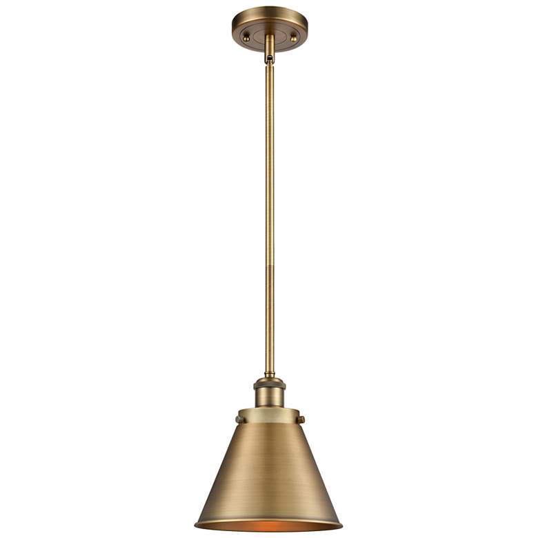 Ballston Urban Appalachian 7"W Brushed Brass Stem Mini Pendant | Lamps Plus