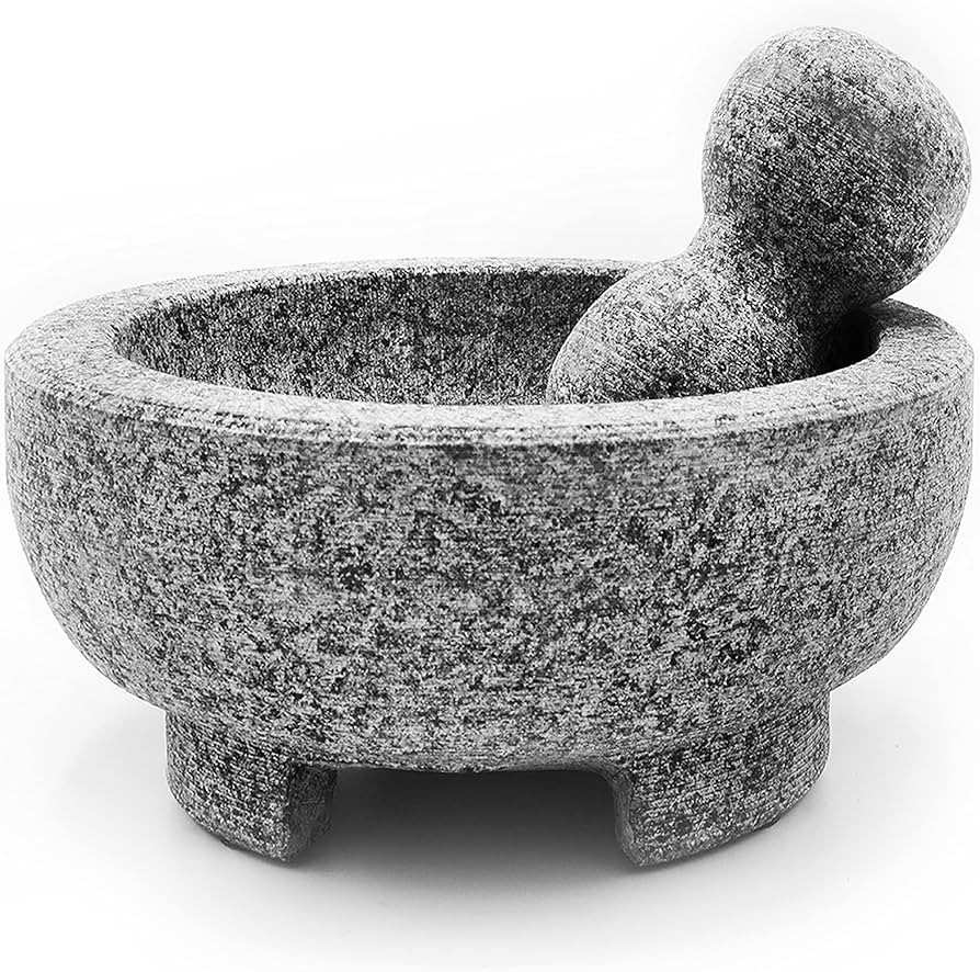 Umien™ Granite Mortar and Pestle Set Guacamole Bowl Molcajete 8 Inch - Natural Stone Grinder fo... | Amazon (US)