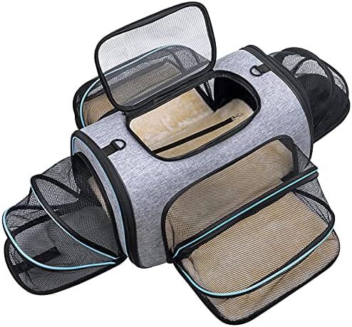 Siivton 4 Sides Expandable Pet Carrier, Airline Approved Soft-Sided Dog Cat Carrier Bag with Flee... | Amazon (US)