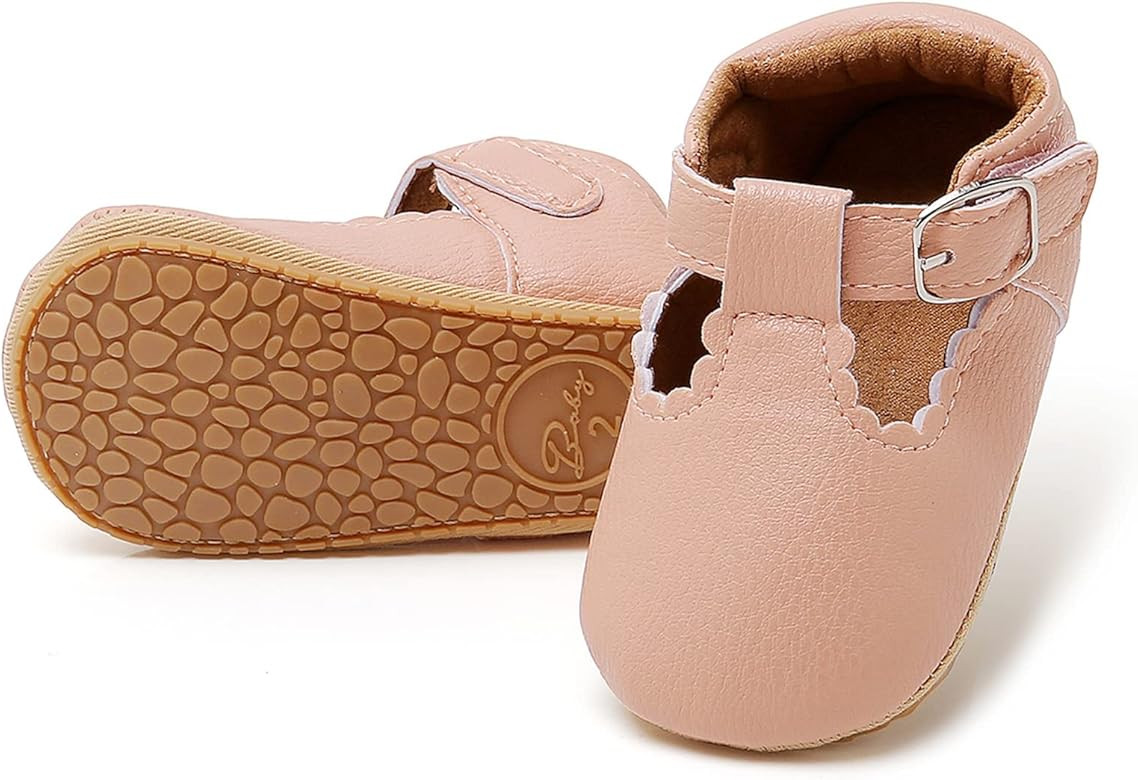 Baby Girl Moccasins Princess Sparkly Mary Jane Dresses Shoes Premium Lightweight Soft Sole Crib Shoe | Amazon (US)