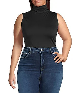 Good American Plus Size Weightless Mock Neck Sleeveless Bodysuit - 5XL | Dillard's