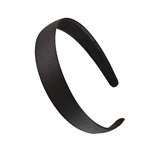 Lvyeer Black Headbands for Women Girls 1.3 Inch Satin Fashion Non Slip Headband Cosplay Halloween Costumes Thin Head Bands for Women (D) | Amazon (US)
