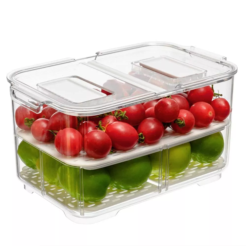 SANNO Fridge Food Storage Vegetable Fruit Containers Produce Saver