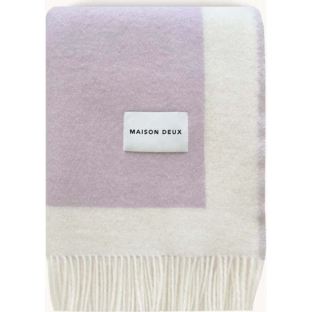 Maison Deux | Color Block Blanket, Lilac, Yellow and Orange | Maisonette | Maisonette